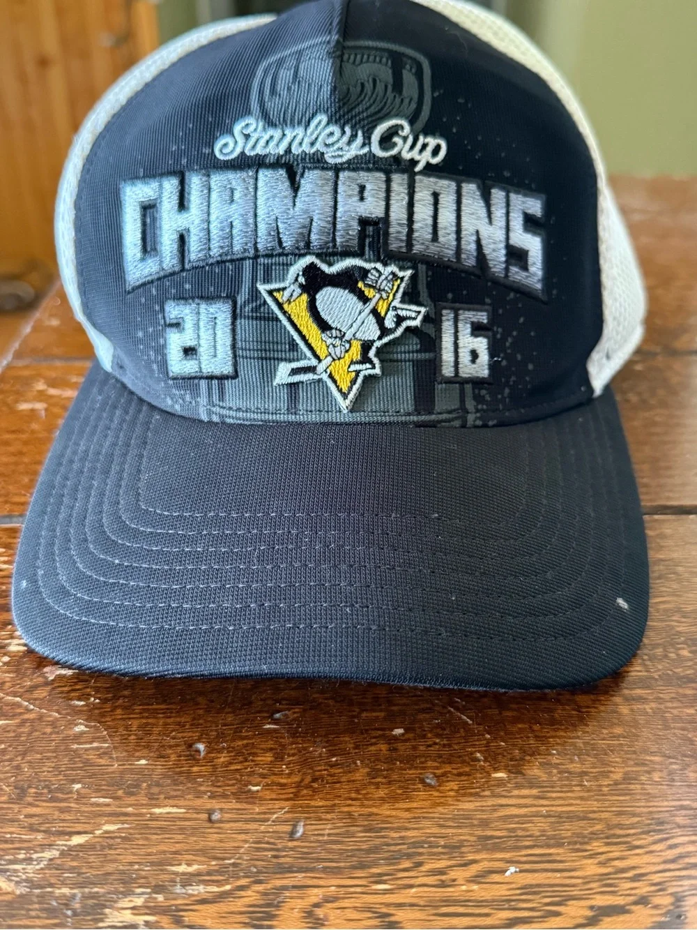Pittsburgh Penguins 2016 Stanley Cup Champions 47 Brand Mesh Snapback Hat Cap